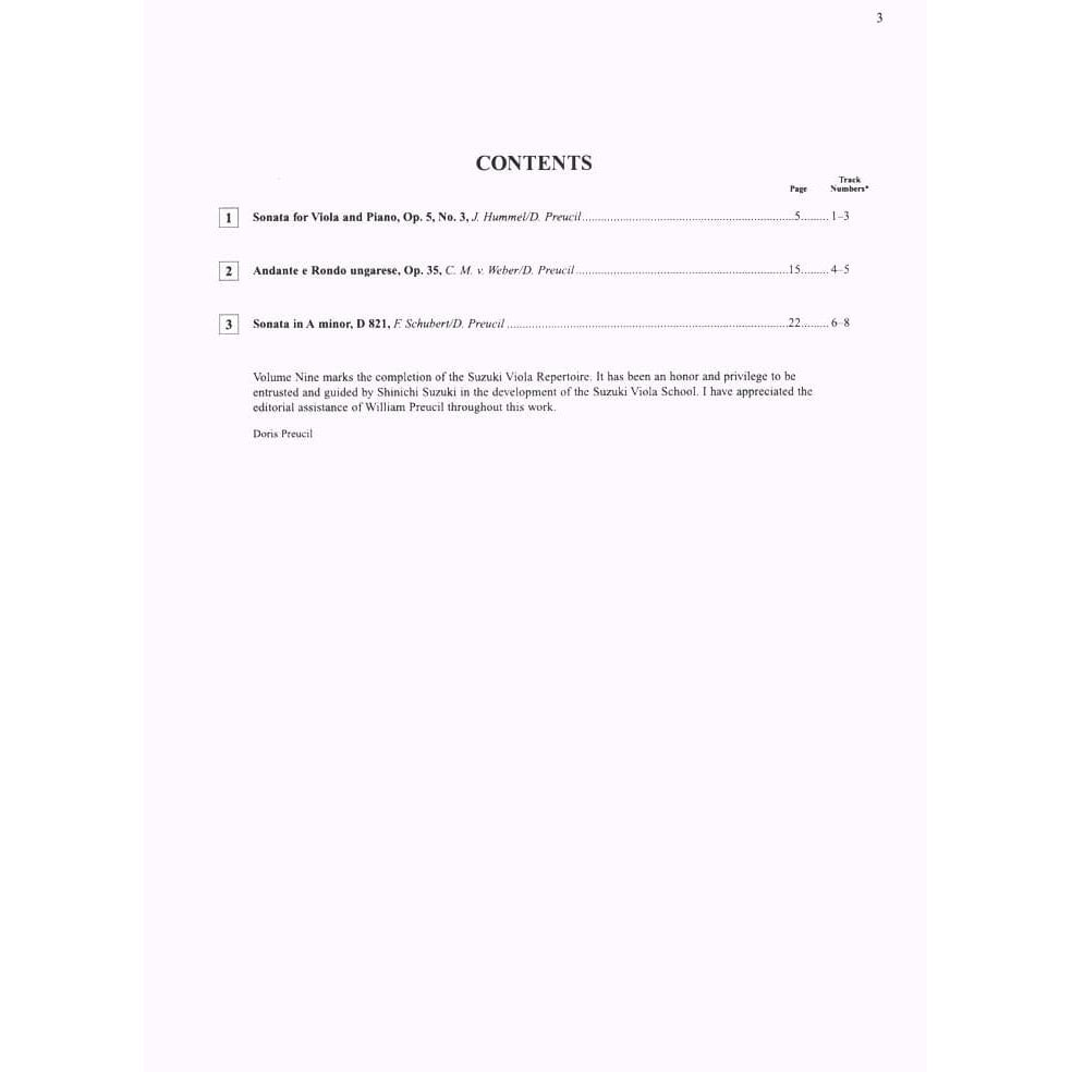 Suzuki Viola School, Volume 9