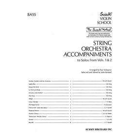 String Orchestra Accompaniments to Solos from Suzuki Violin School, Volumes 1 and 2 - Bass