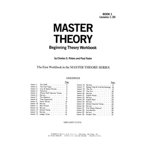 Master Theory Book 1: Beginning Theory By Charles Peters and Paul Yoder Published by Neil A Kjos Music Company