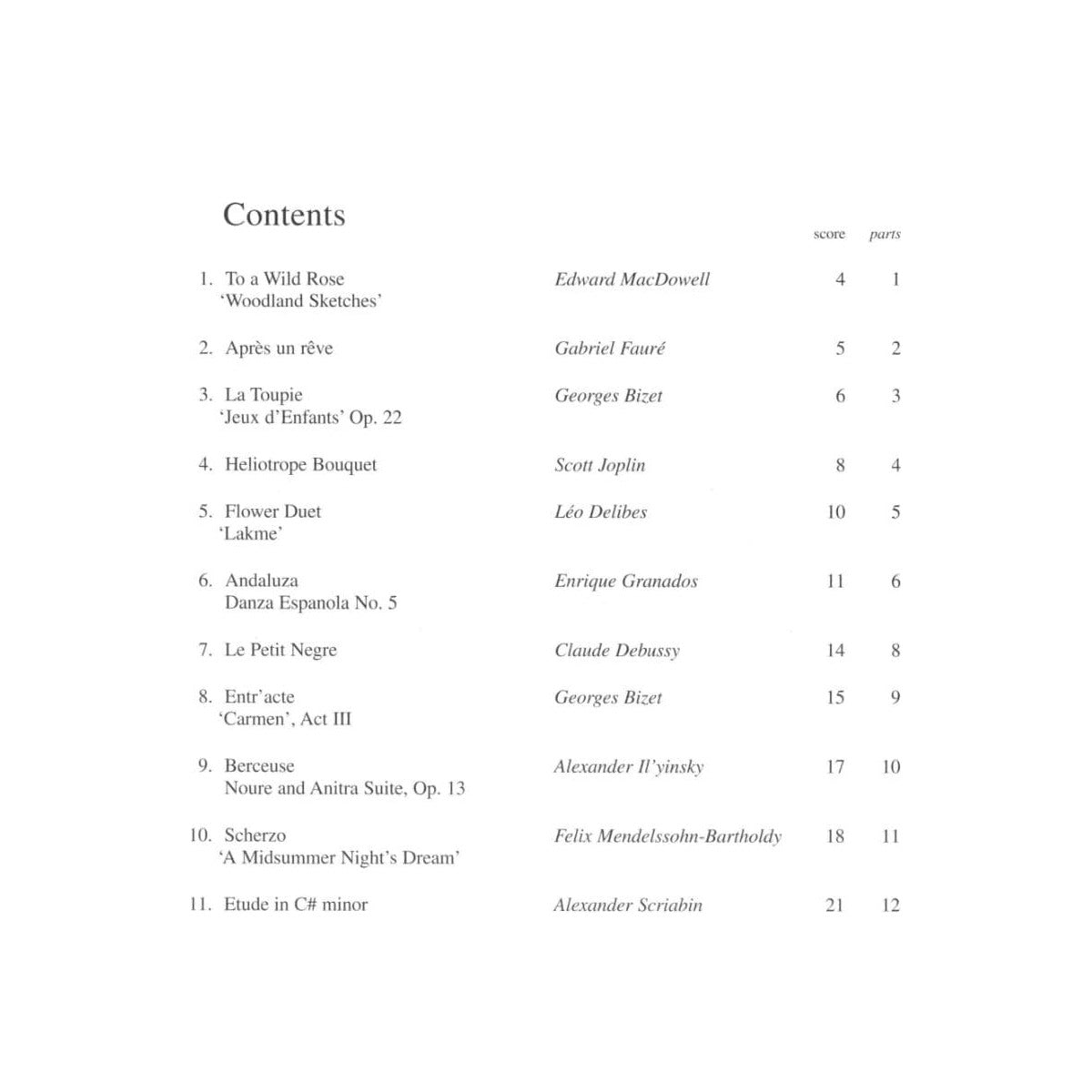 To A Wild Rose: 11 Romantic Pieces for String Quartet - Score and Parts - arranged by John Kember - Schott Edition