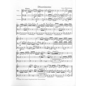 Albrechtsberger, J - Divertimento in F Major for Violin Cello and Double Bass - Amadeus Verlag Edition