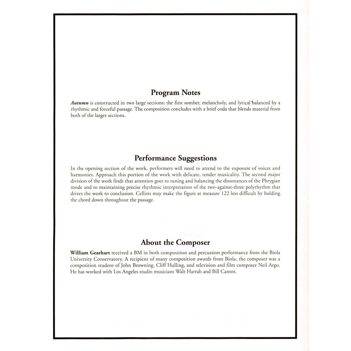 Gearhart, Livingston - Autumn for String Trio - Violin, Viola, and Cello - Ludwig Music Publishing
