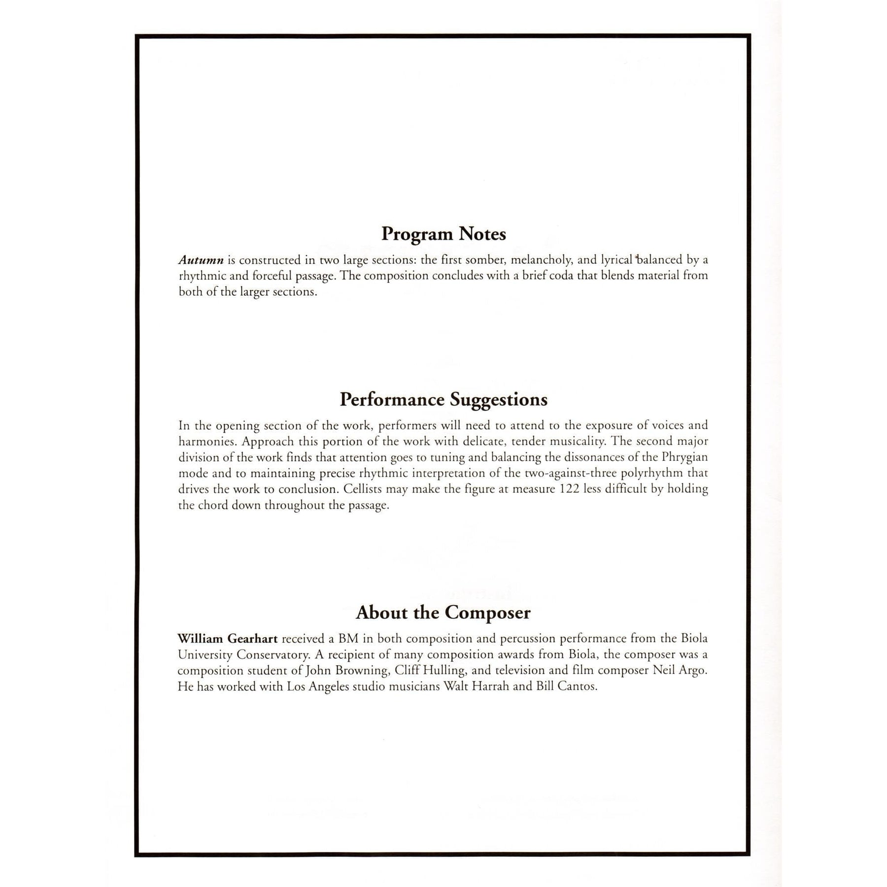 Gearhart, Livingston - Autumn for String Trio - Violin, Viola, and Cello - Ludwig Music Publishing