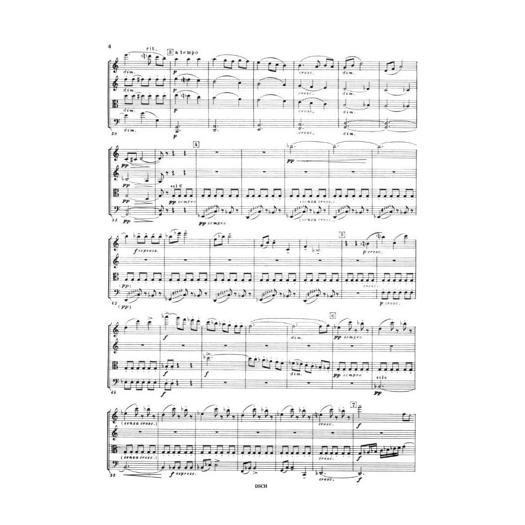Shostakovich, Dmitri - Quartet No 1 in C, Op 49 Score Published by DSCH
