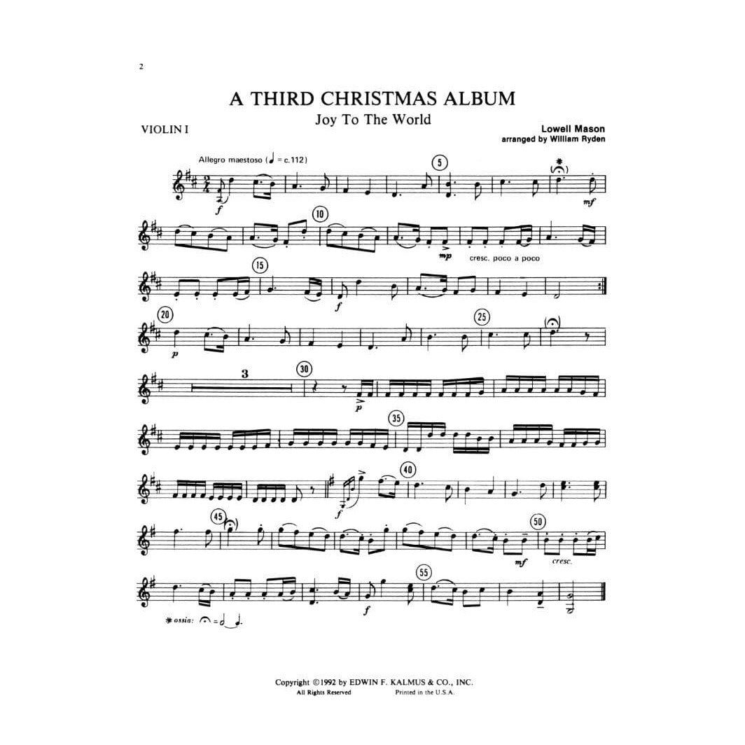 Ryden, William - Christmas Album No. 3 For String Quartet - Masters Music Publishing