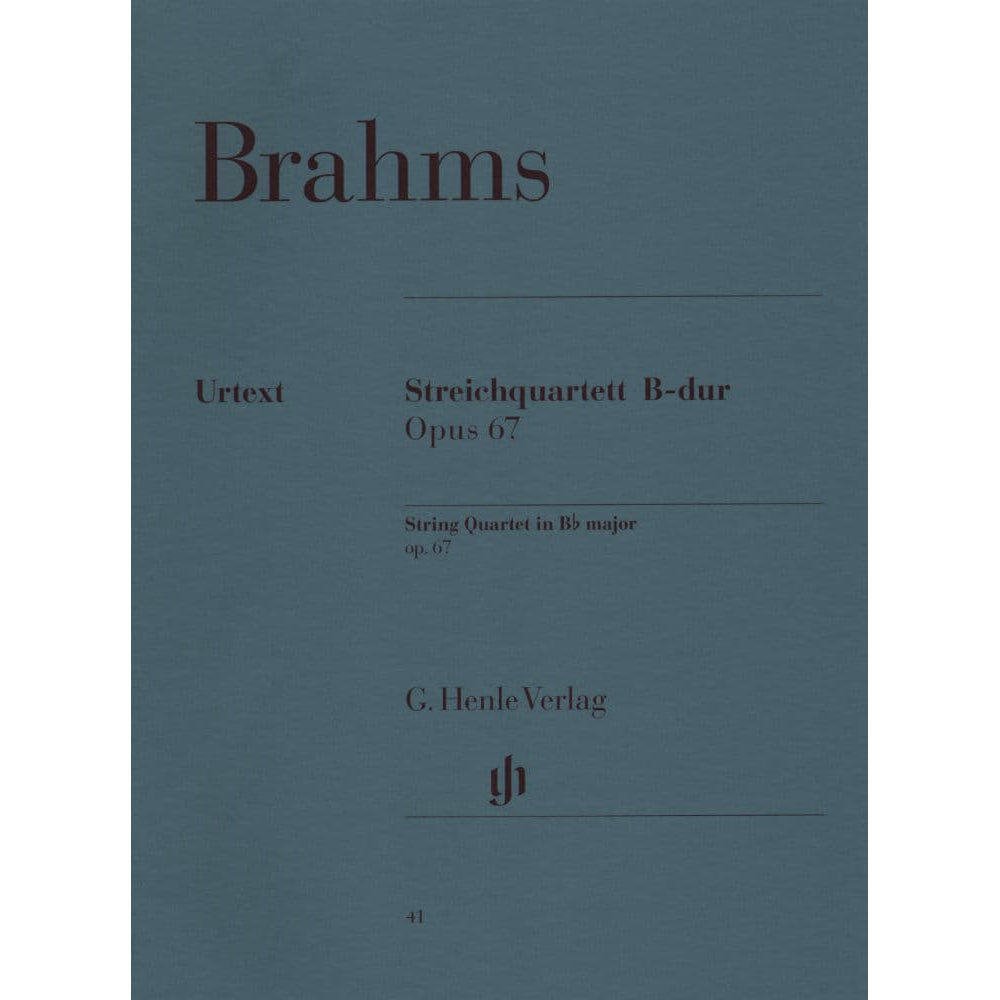 Brahms, Johannes - String Quartet in B flat Op 67 - Henle Verlag URTEXT Edition