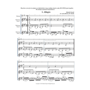 Yasuda, Martha - Folk Song Melodies For Violin Ensemble, 2nd Edition - Digital Download