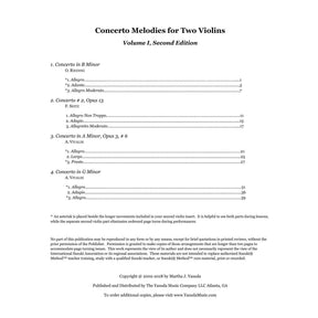Yasuda, Martha - Concerto Melodies For Two Violins, Volume I, 2nd Edition  - Digital Download
