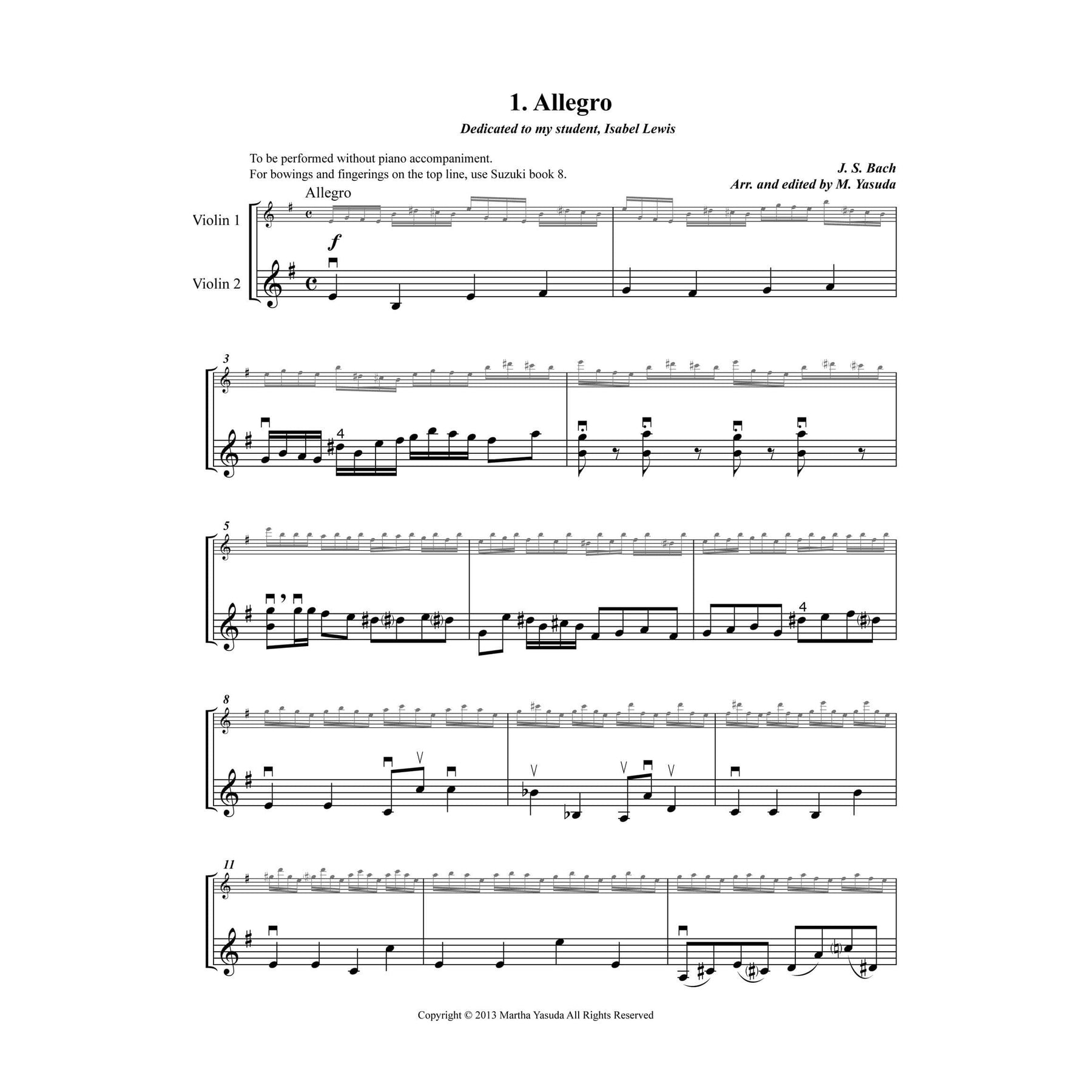 Yasuda, Martha - Harmonious Melodies For Two Violins, Volume II, 2nd Edition - Digital Download