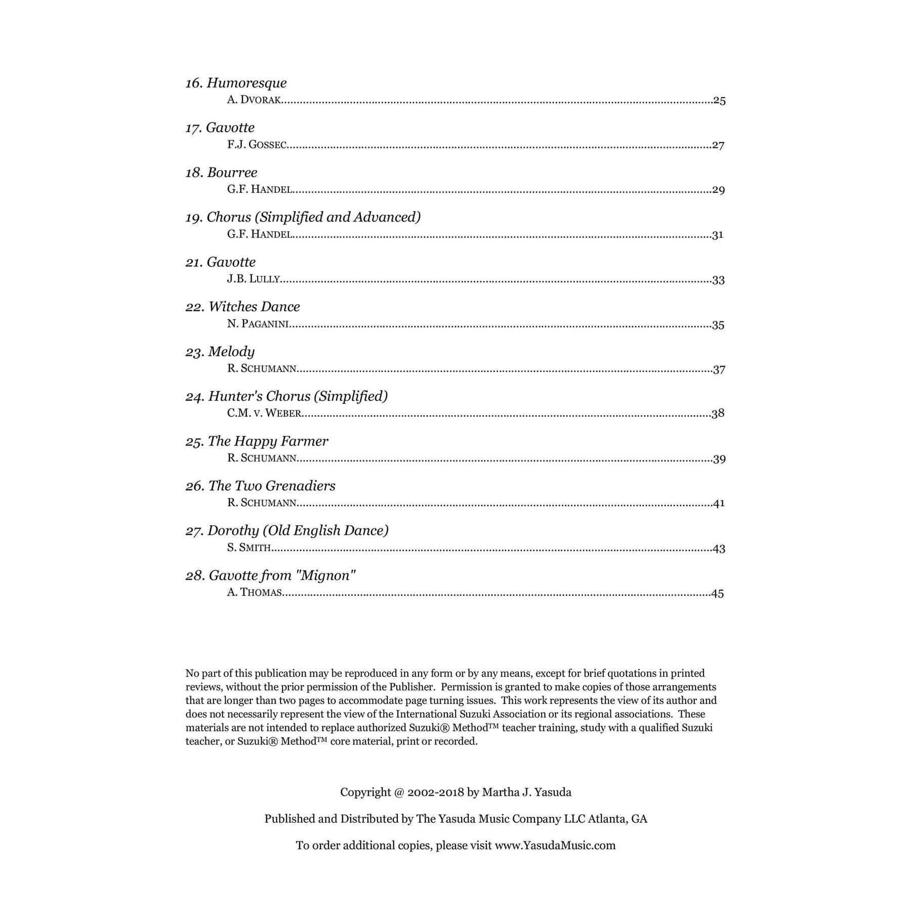 Yasuda, Martha - Harmonious Melodies For Violin and Cello, Volume I, 2nd Edition - Digital Download