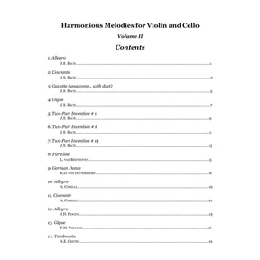 Yasuda, Martha - Harmonious Melodies For Violin And Cello, Volume II, 2nd Edition - Digital Download