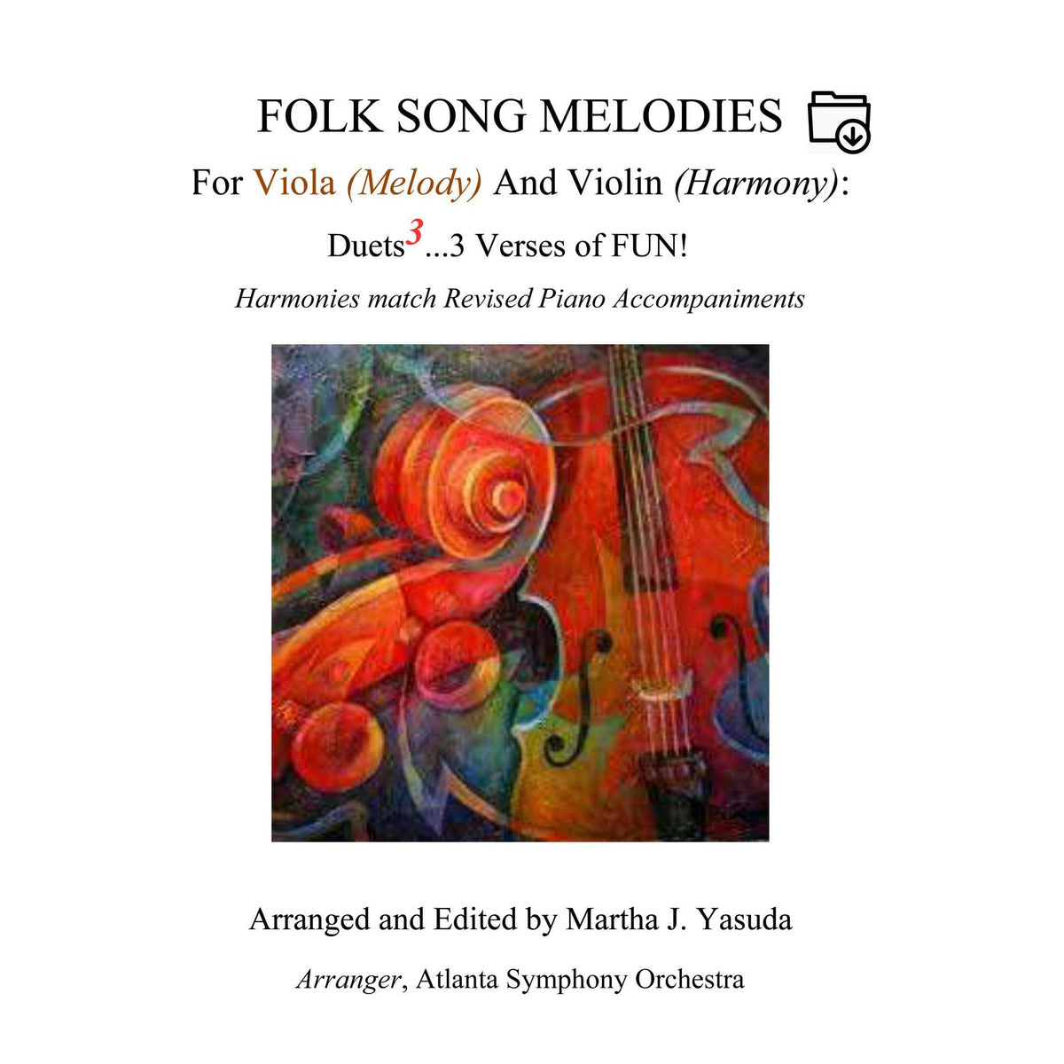 Yasuda, Martha - Folk Song Melodies For Viola (Melody) and Violin (Harmony) - Digital Download