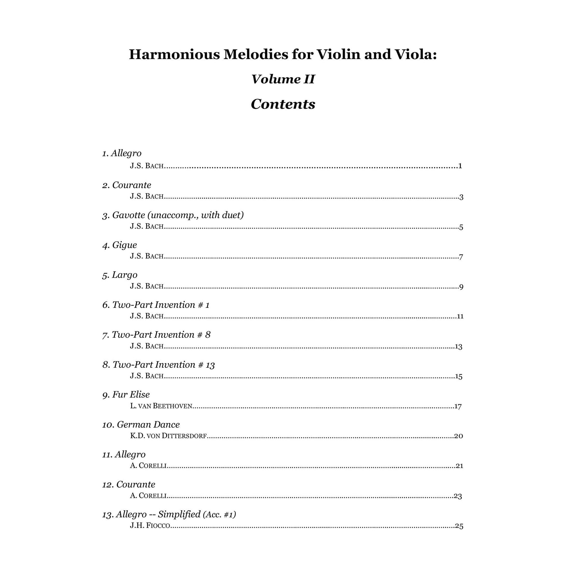 Yasuda, Martha - Harmonious Melodies For Violin and Viola, Volume II - Digital Download