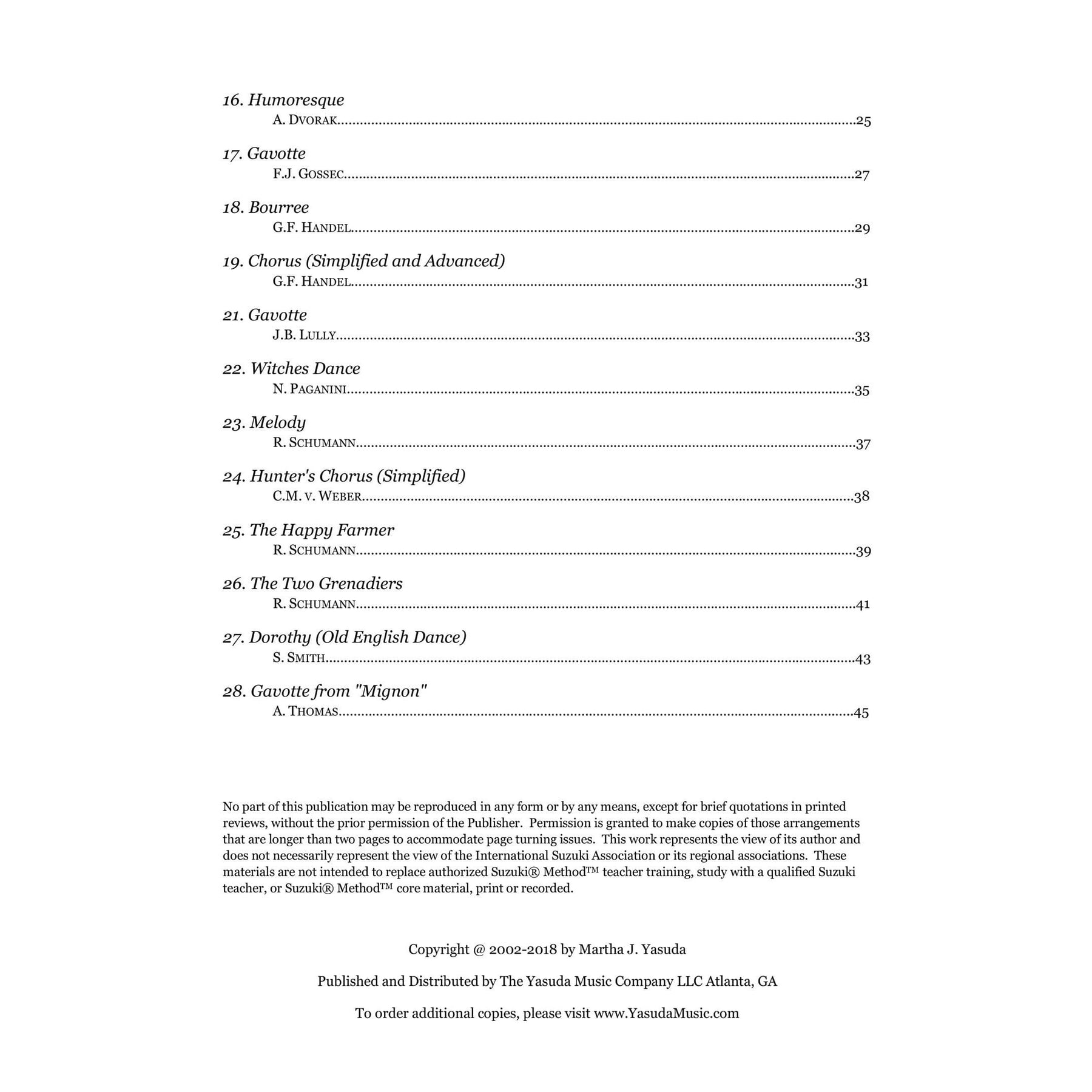 Yasuda, Martha - Harmonious Melodies for Cello (Melody) and Viola (Harmony) - Digital Download