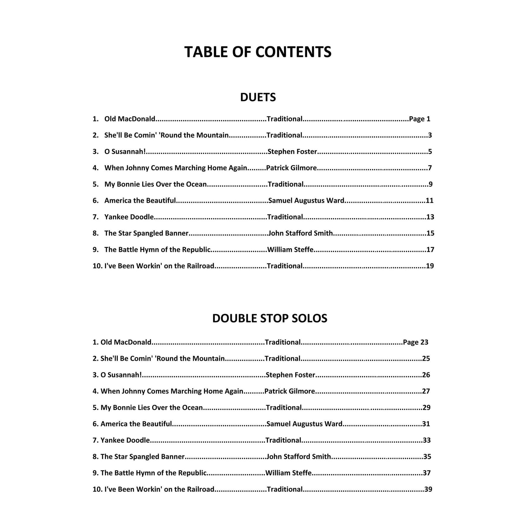 Yasuda, Martha - American Melodies: Double Stop Solos and Duets For Violin, Volume II - Digital Download