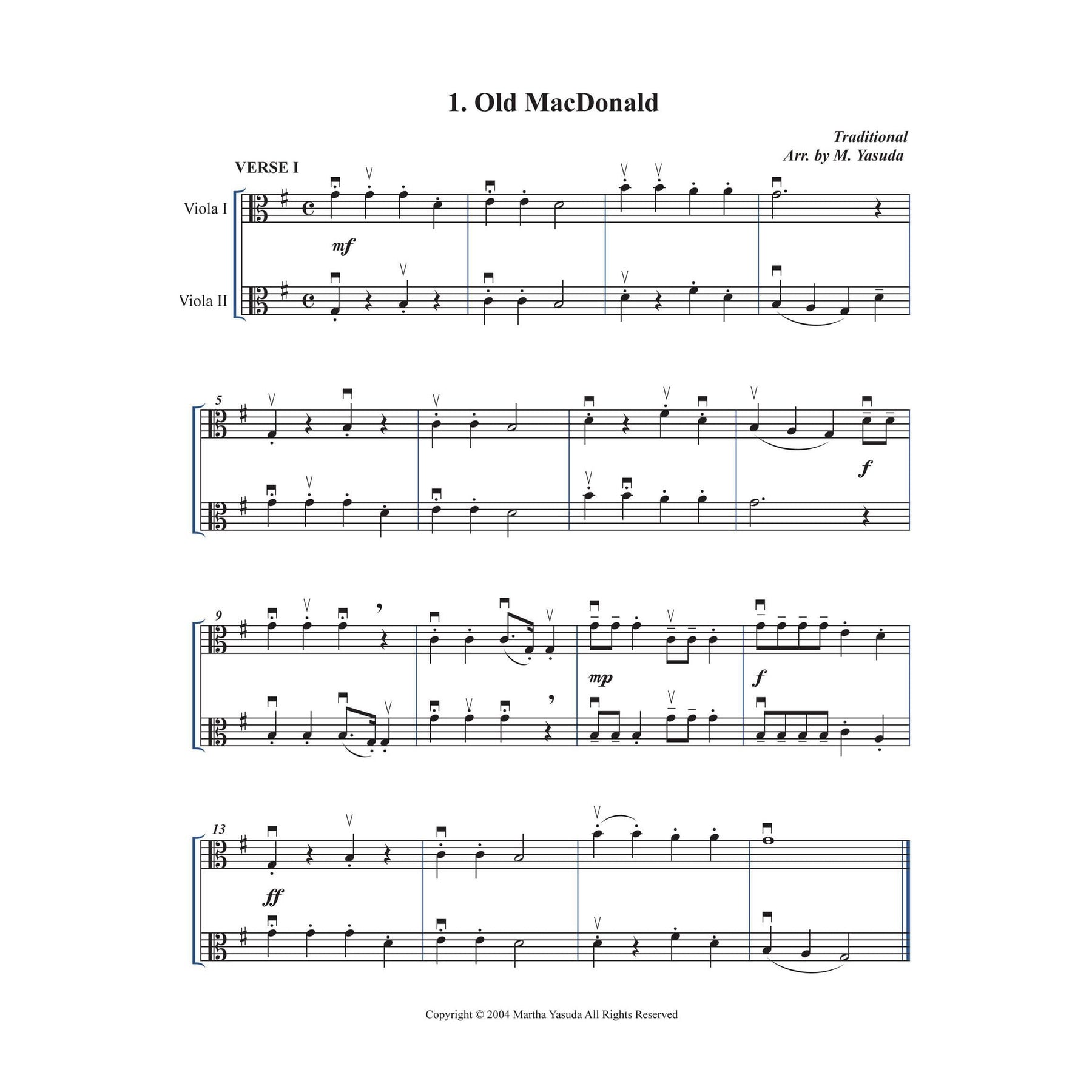 Yasuda, Martha - American Melodies: Double Stop Solos and Duets For Viola, Volume I - Digital Download