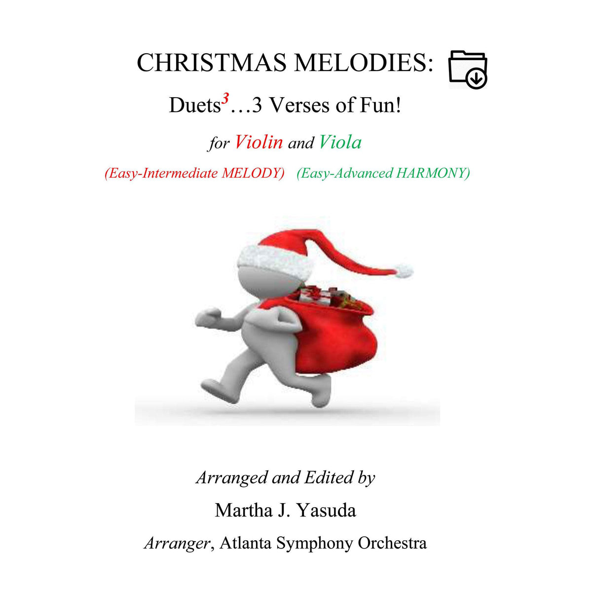 Yasuda, Martha - Christmas Melodies For Violin and Viola: Duets to the 3rd power - Digital Download
