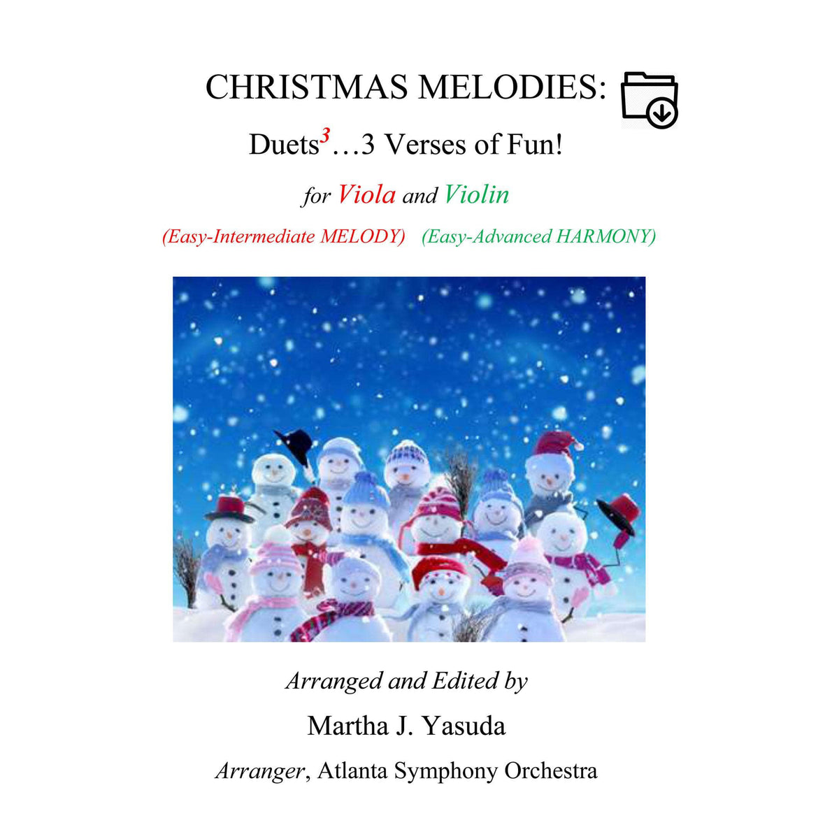 Yasuda, Martha - Christmas Melodies For Viola and Violin: Duets to the 3rd power - Digital Download