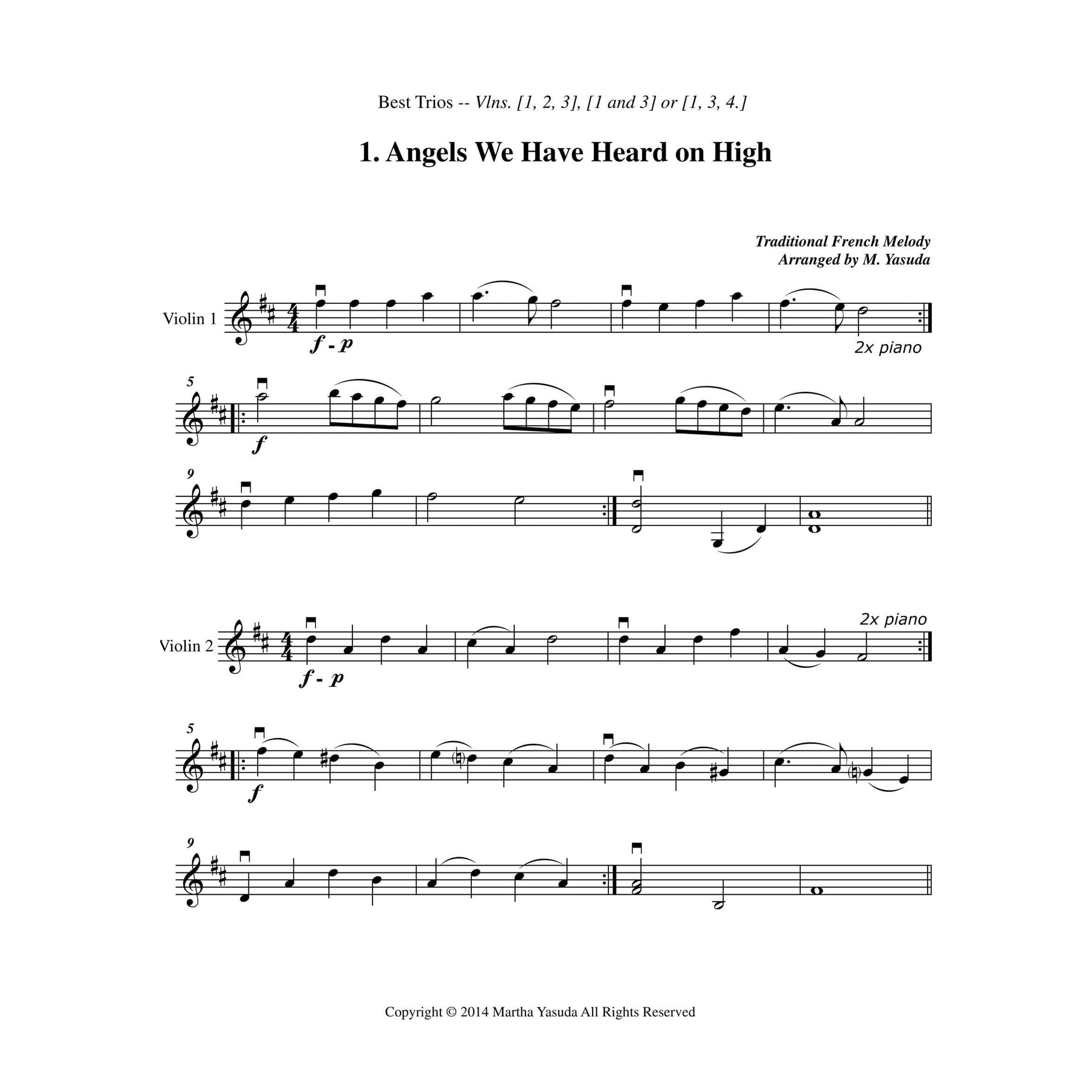 Yasuda, Martha - Christmas Melodies for Violin Ensemble..."Let's Have FUN!" - Digital Download