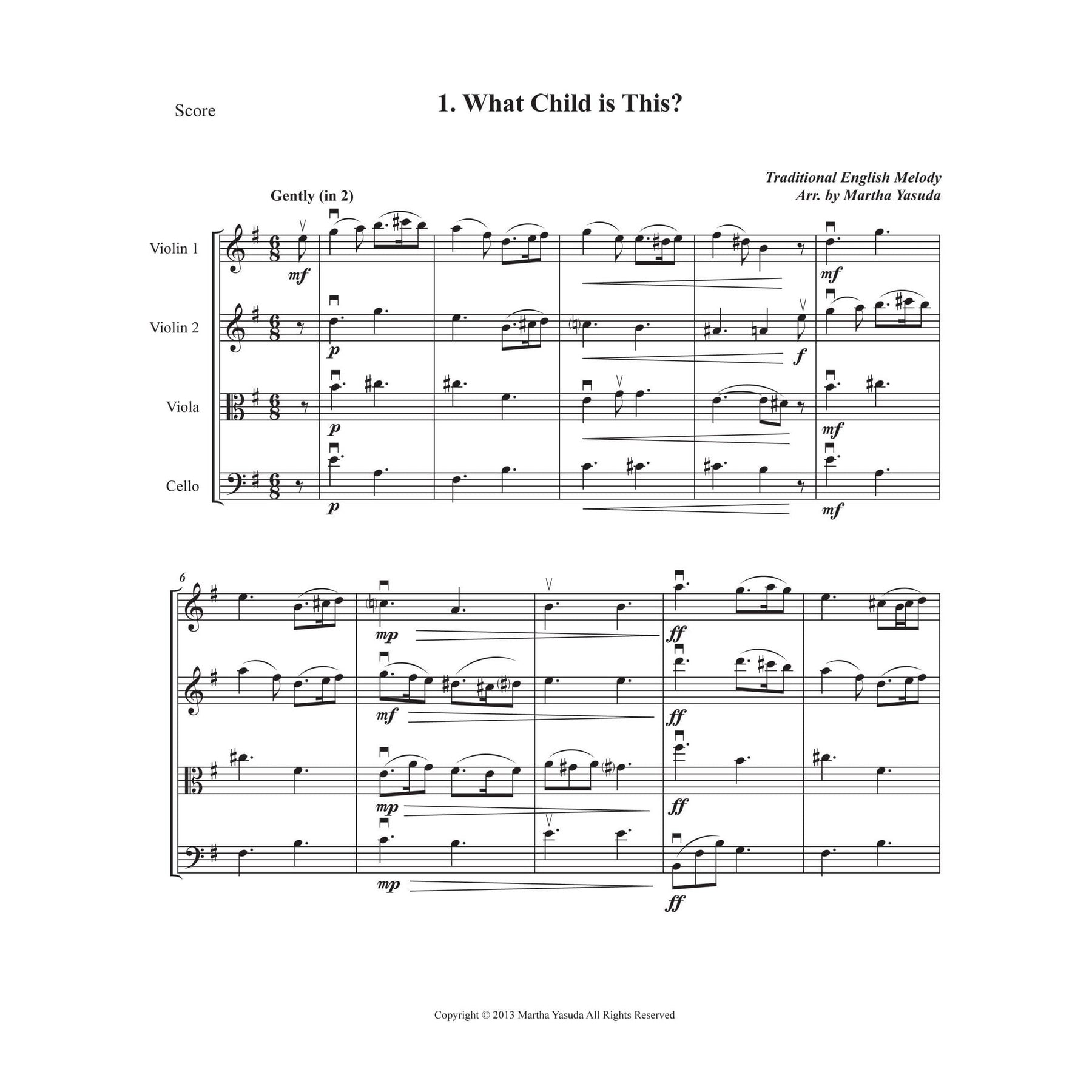 Yasuda - Christmas Melodies Contemporary & Classical For String Quartet Volume 2 - Dig. Download