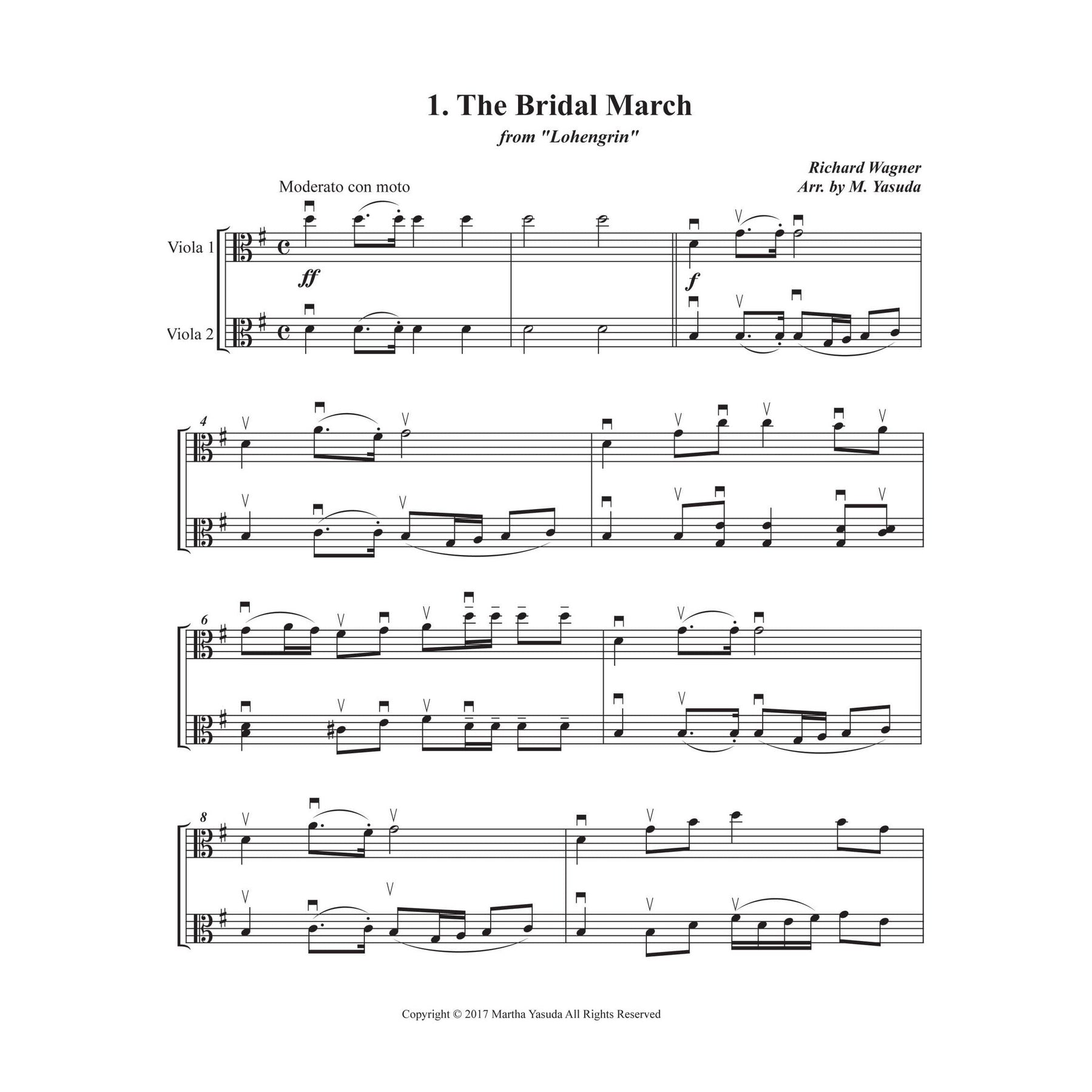Yasuda, Martha - Wedding Melodies For Two Violas - Digital Download