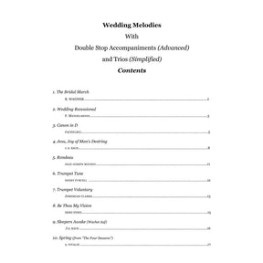 Yasuda, Martha - Wedding Melodies For Violin, Duet or Trio - Digital Download