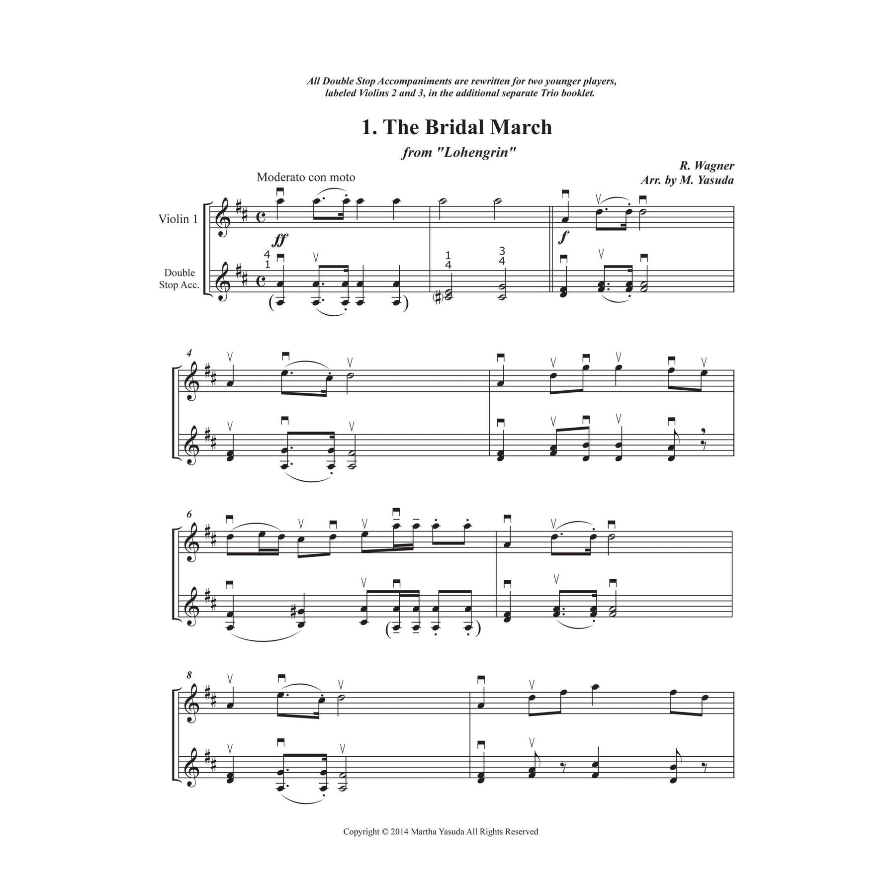 Yasuda, Martha - Wedding Melodies For Violin, Duet or Trio - Digital Download