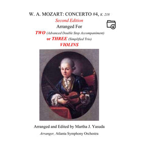 Yasuda, Martha - Mozart Concerti No. 4 for Two or Three Violins - Digital Download