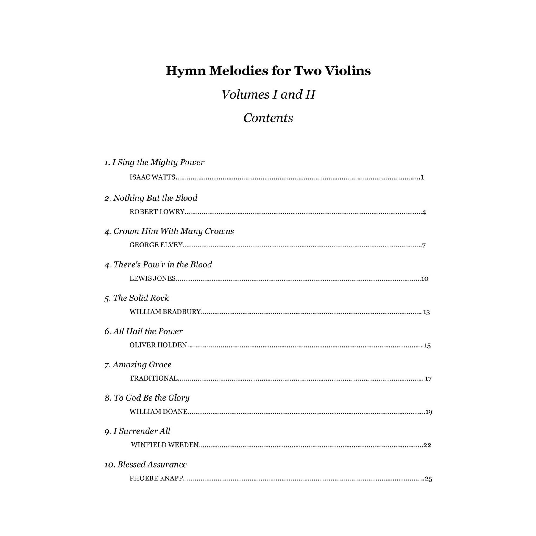Yasuda, Martha - Hymn Melodies For Two Violins, Volume I - Digital Download