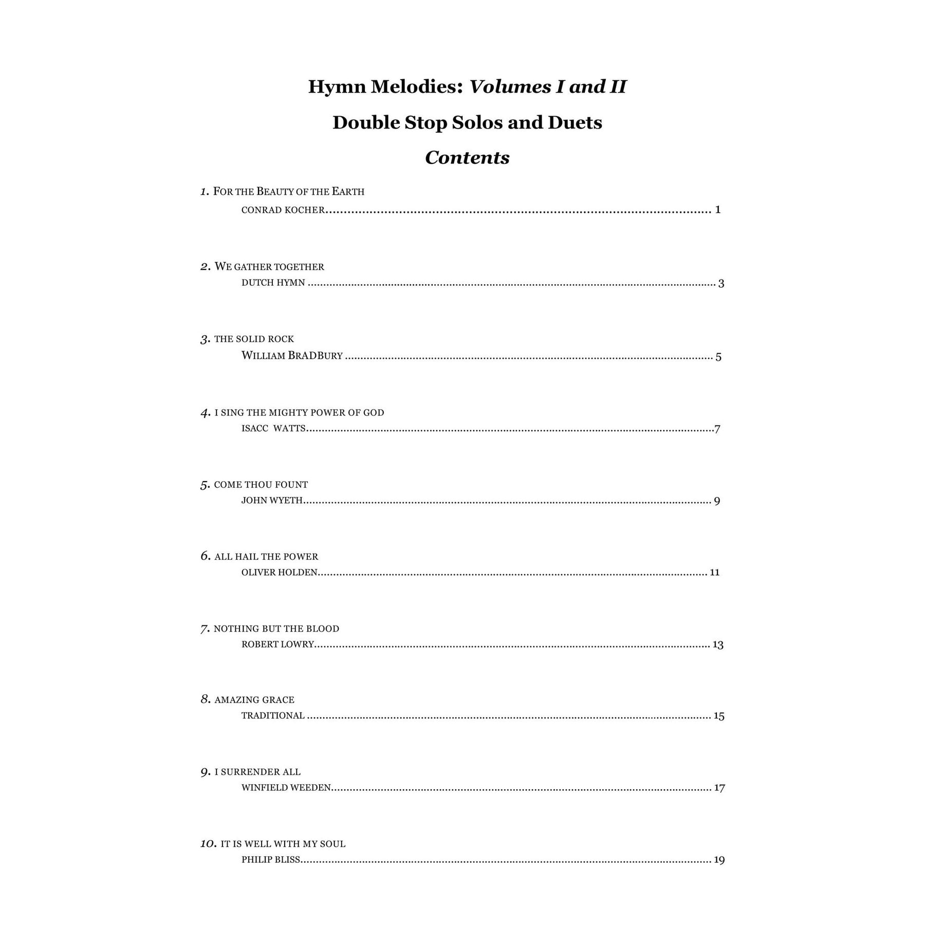 Yasuda, Martha - Hymn Melodies: Double Stop Solos and Duets For Violin, Volume I - Digital Download
