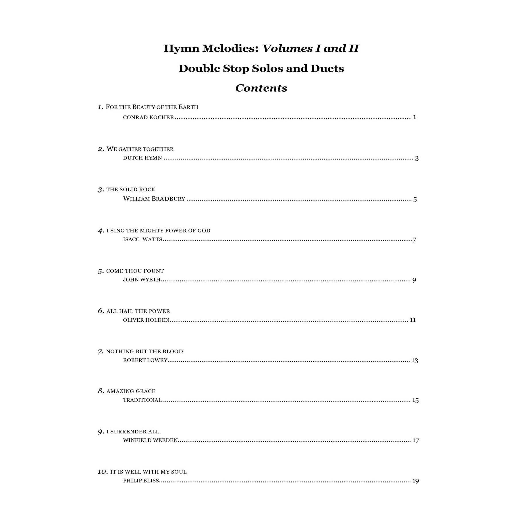 Yasuda, Martha - Hymn Melodies: Double Stop Solos and Duets For Viola, Volume I - Digital Download