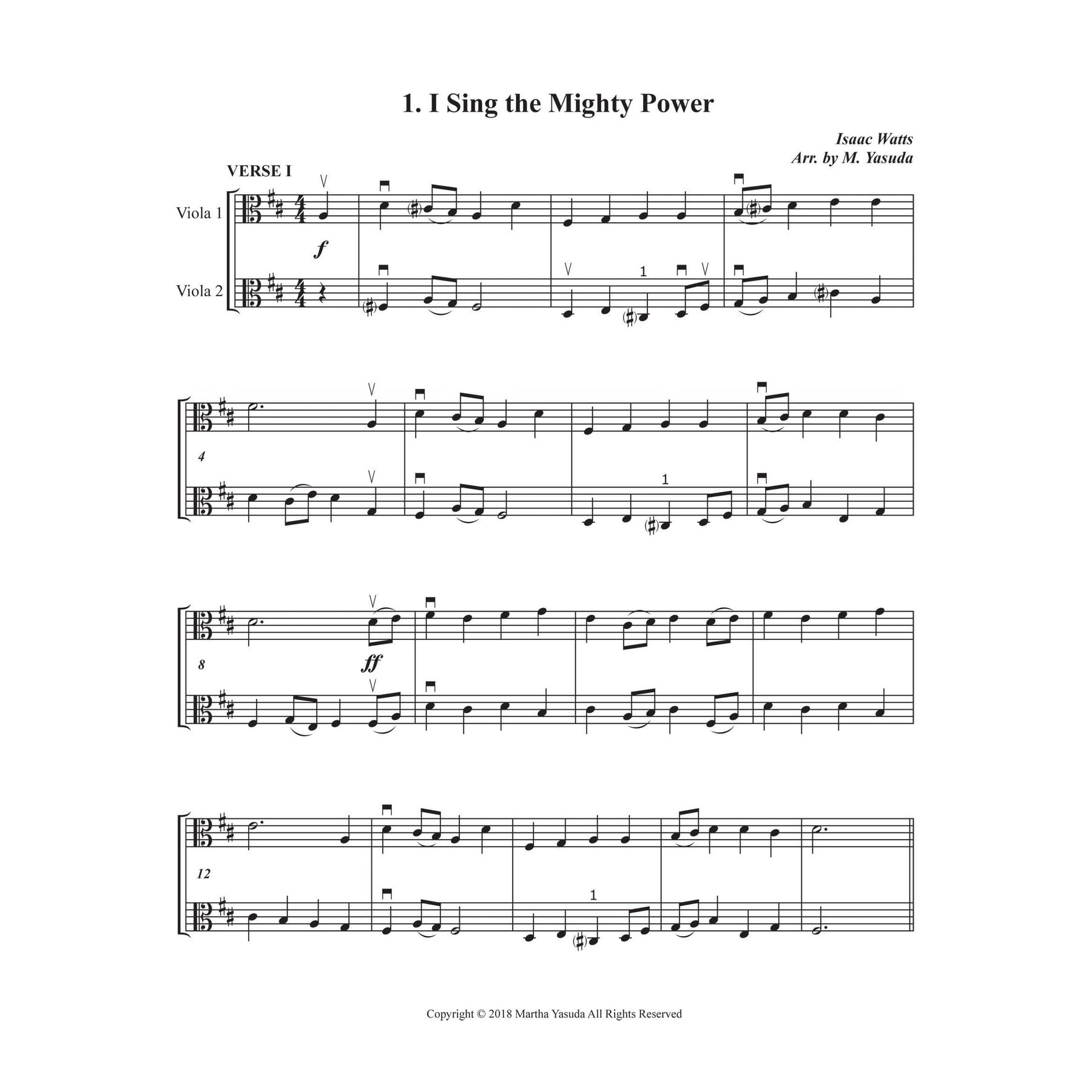 Yasuda, Martha - Hymn Melodies For Two Violas, Volume II - Digital Download
