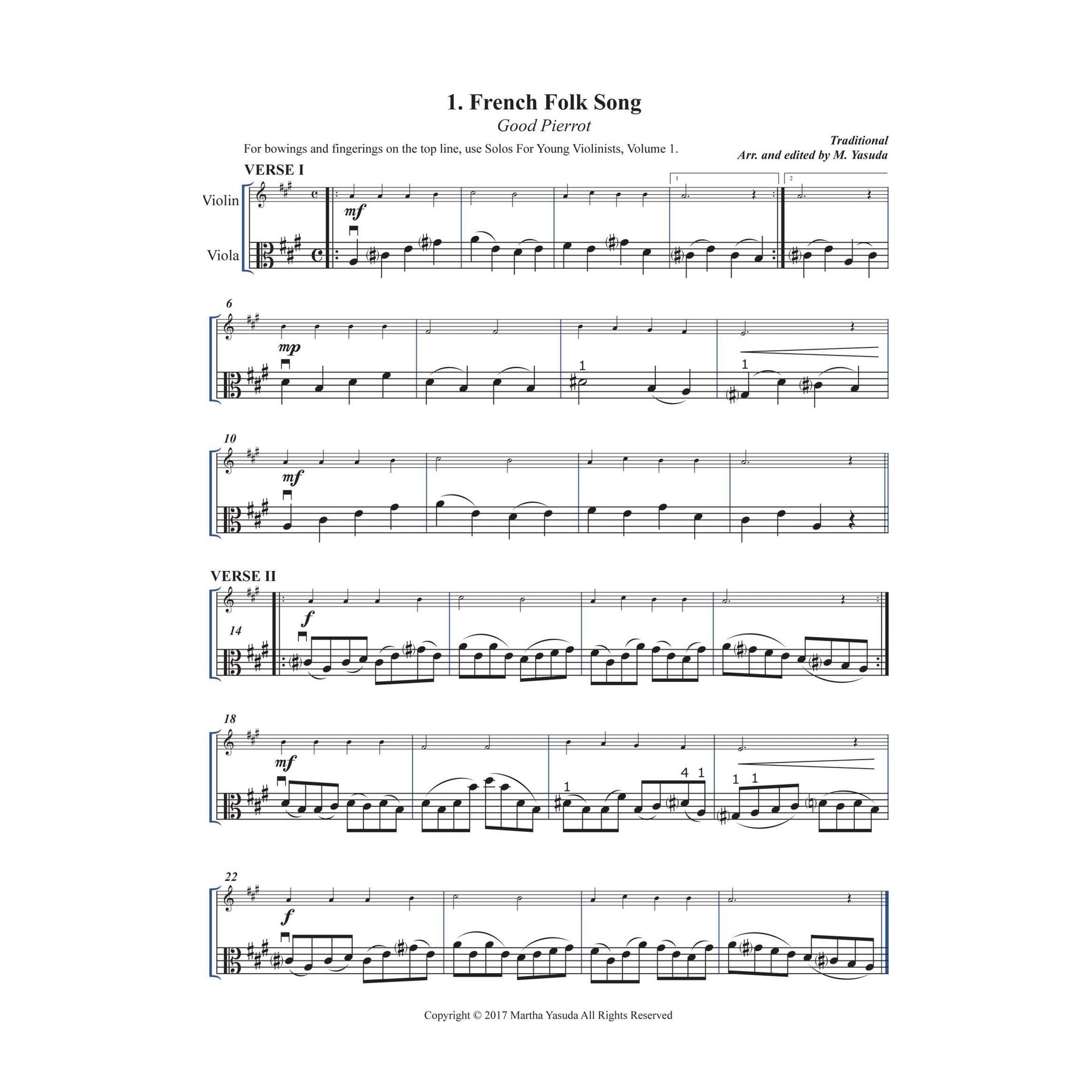 Yasuda, Martha - Timeless Melodies for Two Violins, Volume III - Digital Download