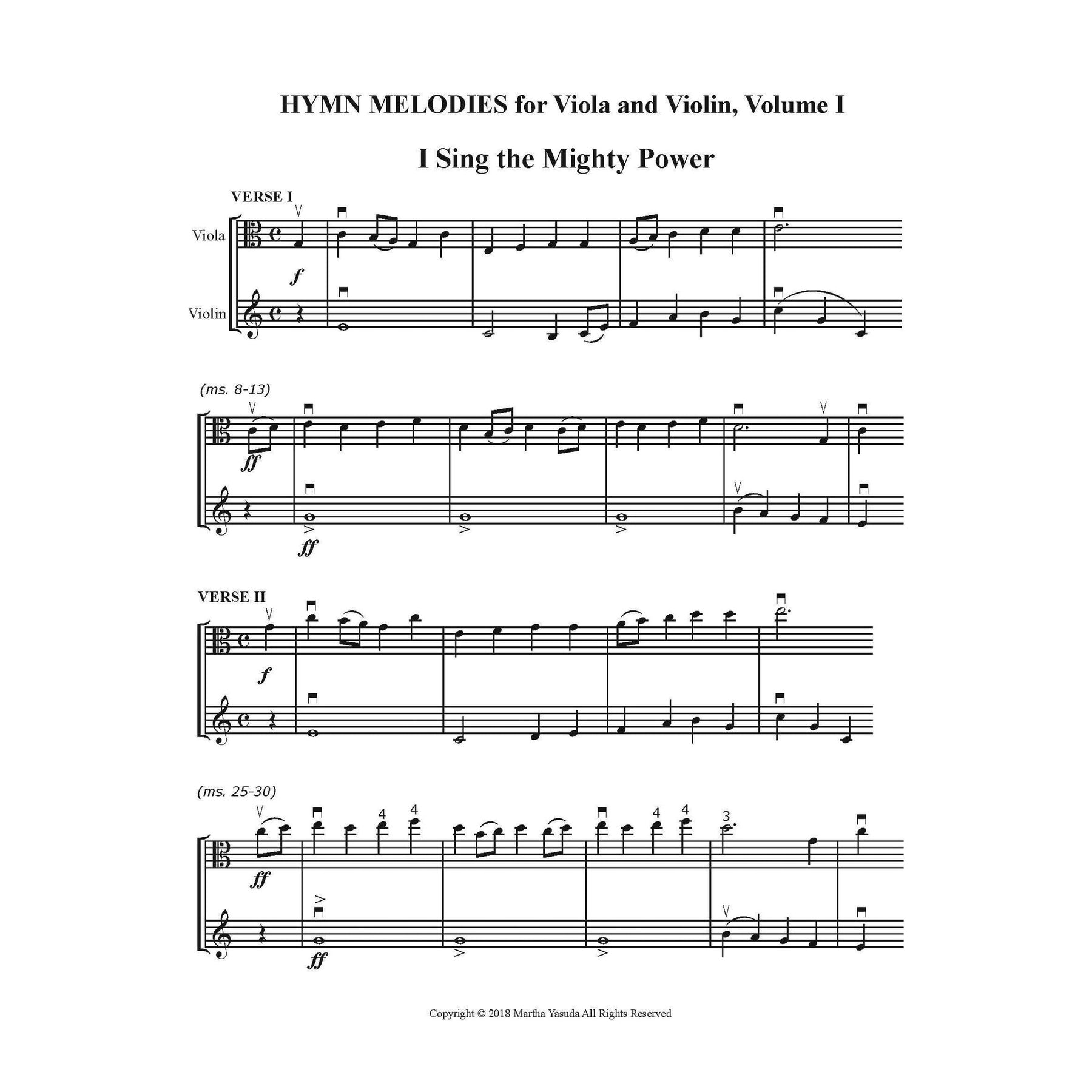 Yasuda, Martha - Hymn Melodies For Viola and Violin, Volume I - Digital Download