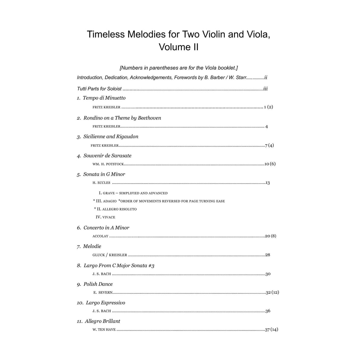 Yasuda, Martha - Contemporary and Classical Arrangements for Viola Ensemble - Digital Download