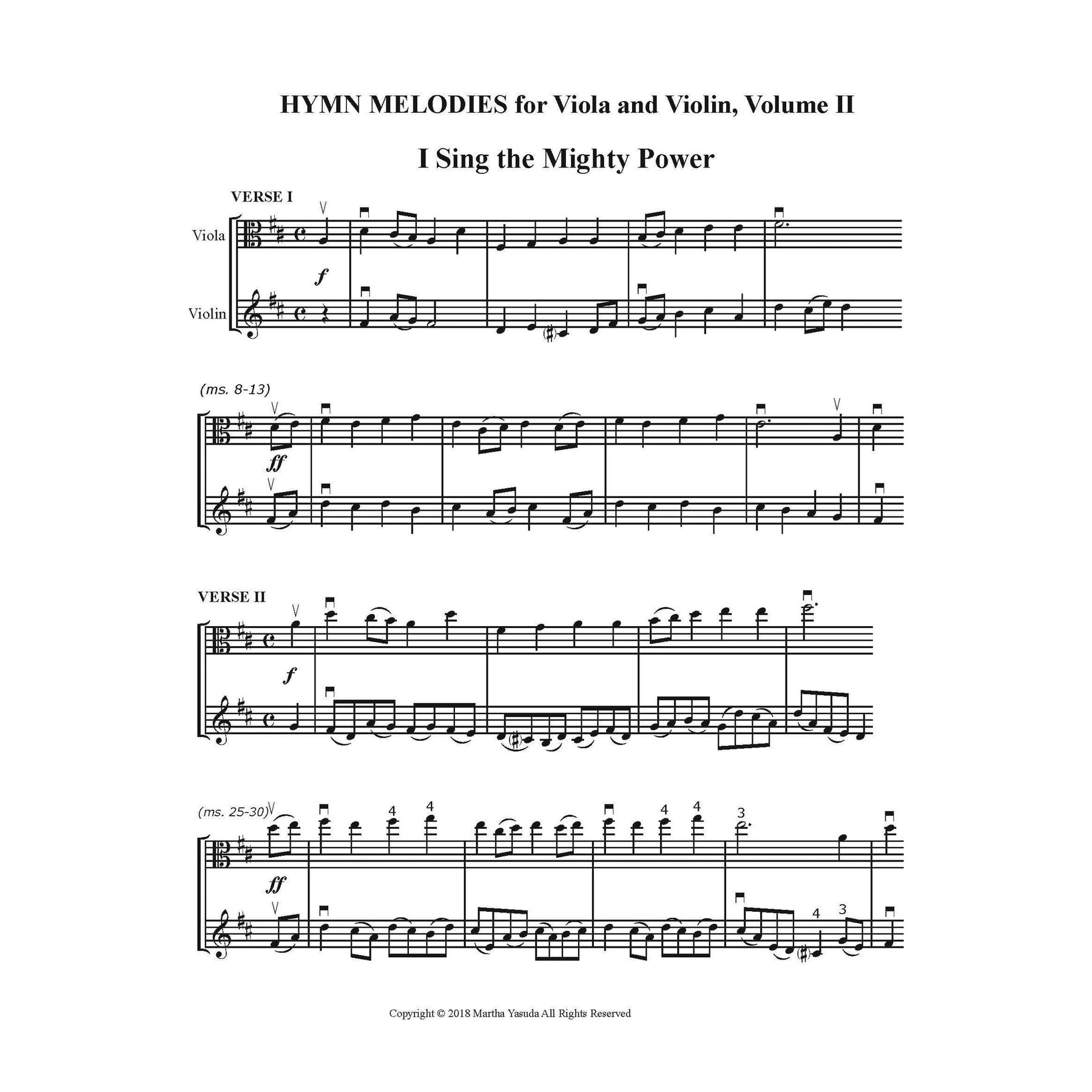 Yasuda, Martha - Hymn Melodies For Viola and Violin, Volume II - Digital Download