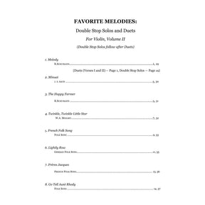 Yasuda, Martha - Favorite Melodies: Double Stop Solos and Duets for Violin, Volume II - Digital Download