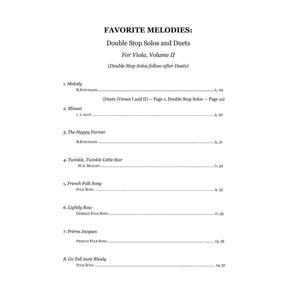 Yasuda, Martha - Favorite Melodies: Double Stop Solos and Duets for Viola, Volume II - Digital Download