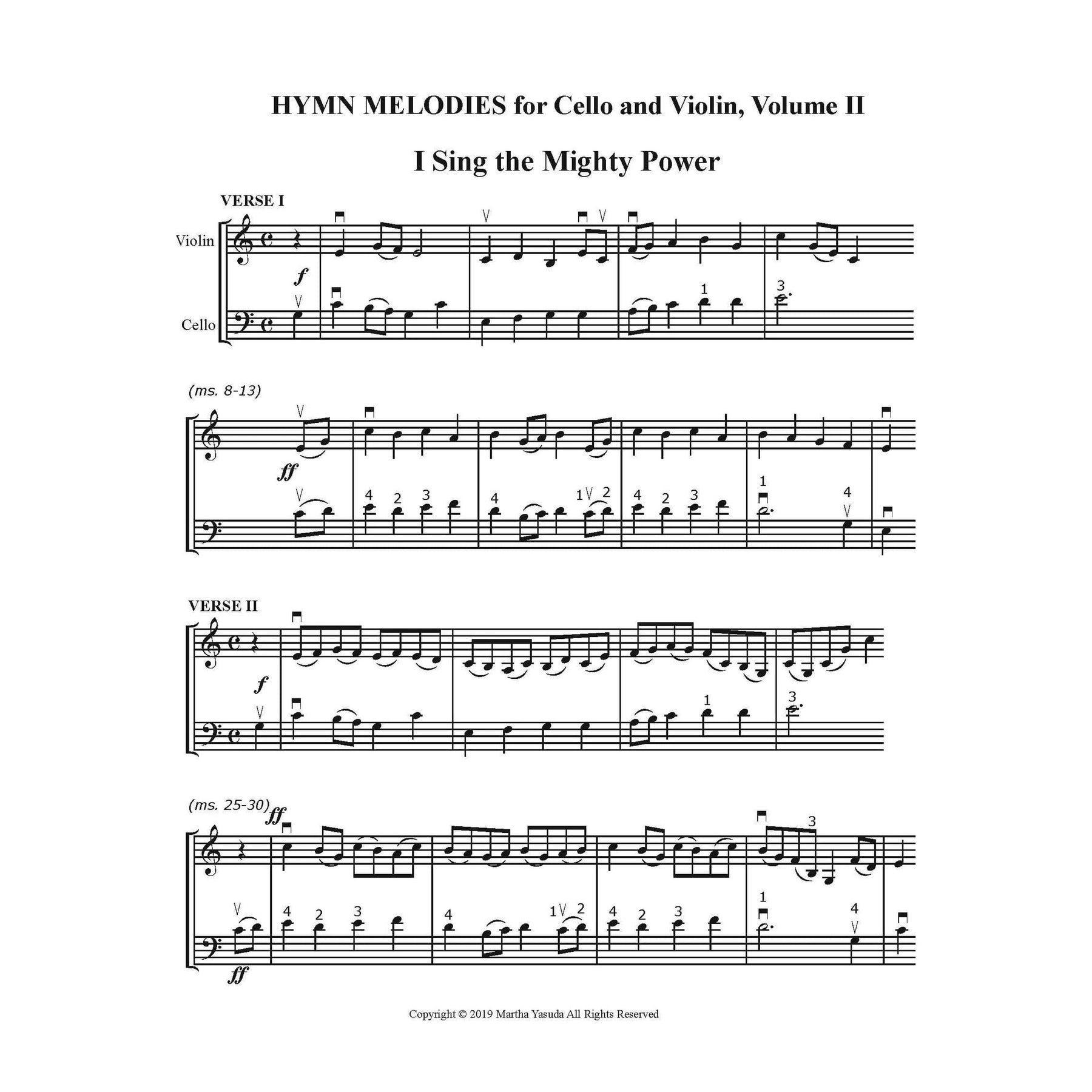 Yasuda, Martha - Hymn Melodies For Cello and Violin, Volume II - Digital Download