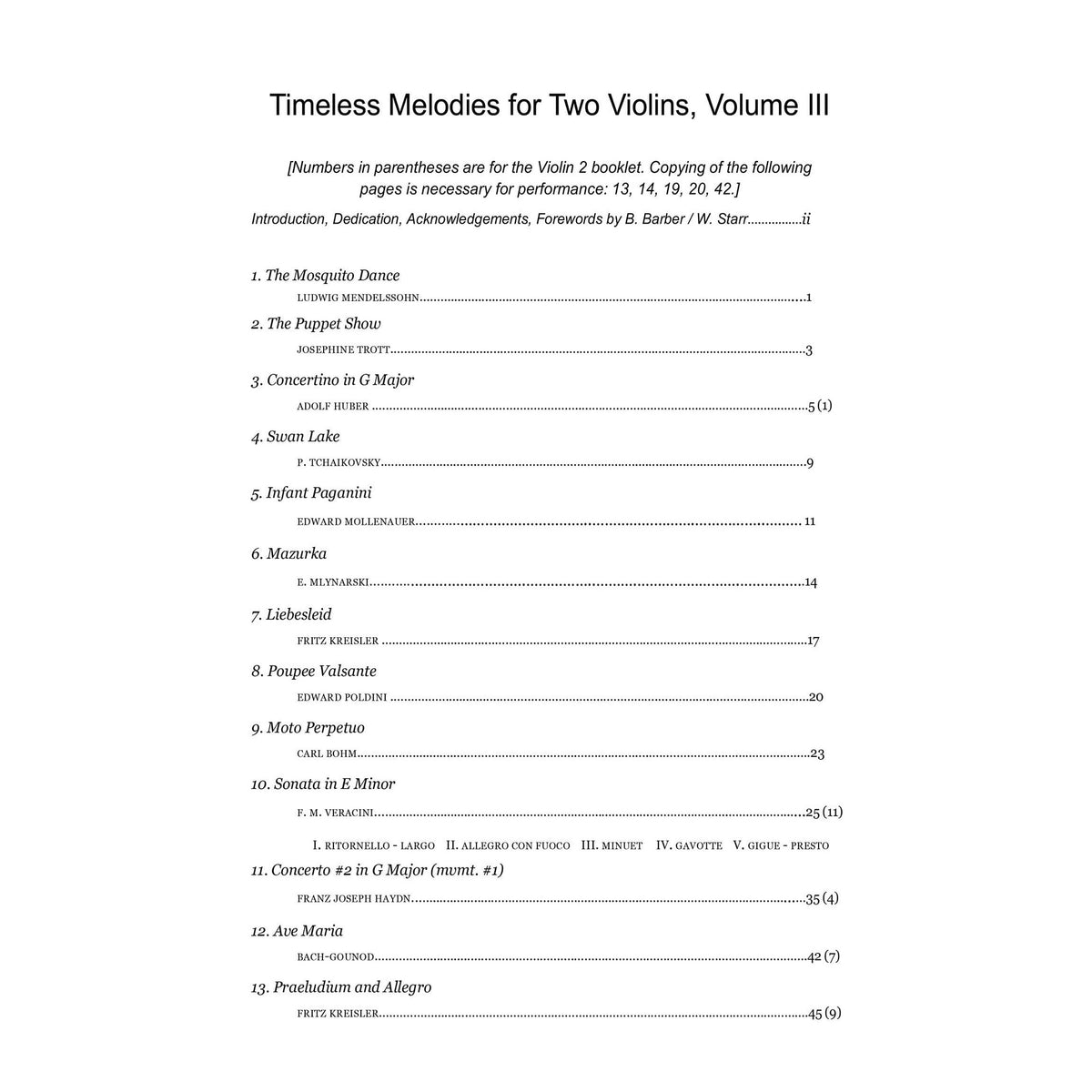 Yasuda, Martha - Timeless Melodies For Violin and Viola, Volume II - Digital Download