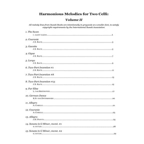 Yasuda, Martha - Harmonious Melodies For Two Celli, Volume 2 - Digital Download