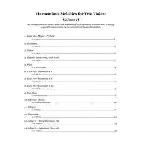 Yasuda, Martha - Harmonious Melodies Volume 2 For Two Violas-  Digital Download