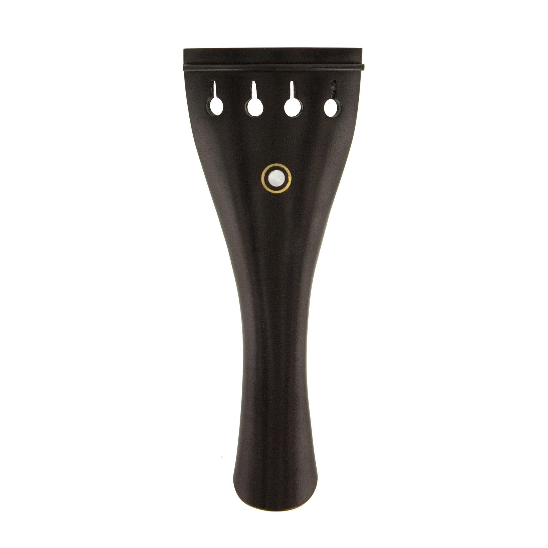 Ebony Violin Tailpiece - Gold Ring - Pearl Inlay