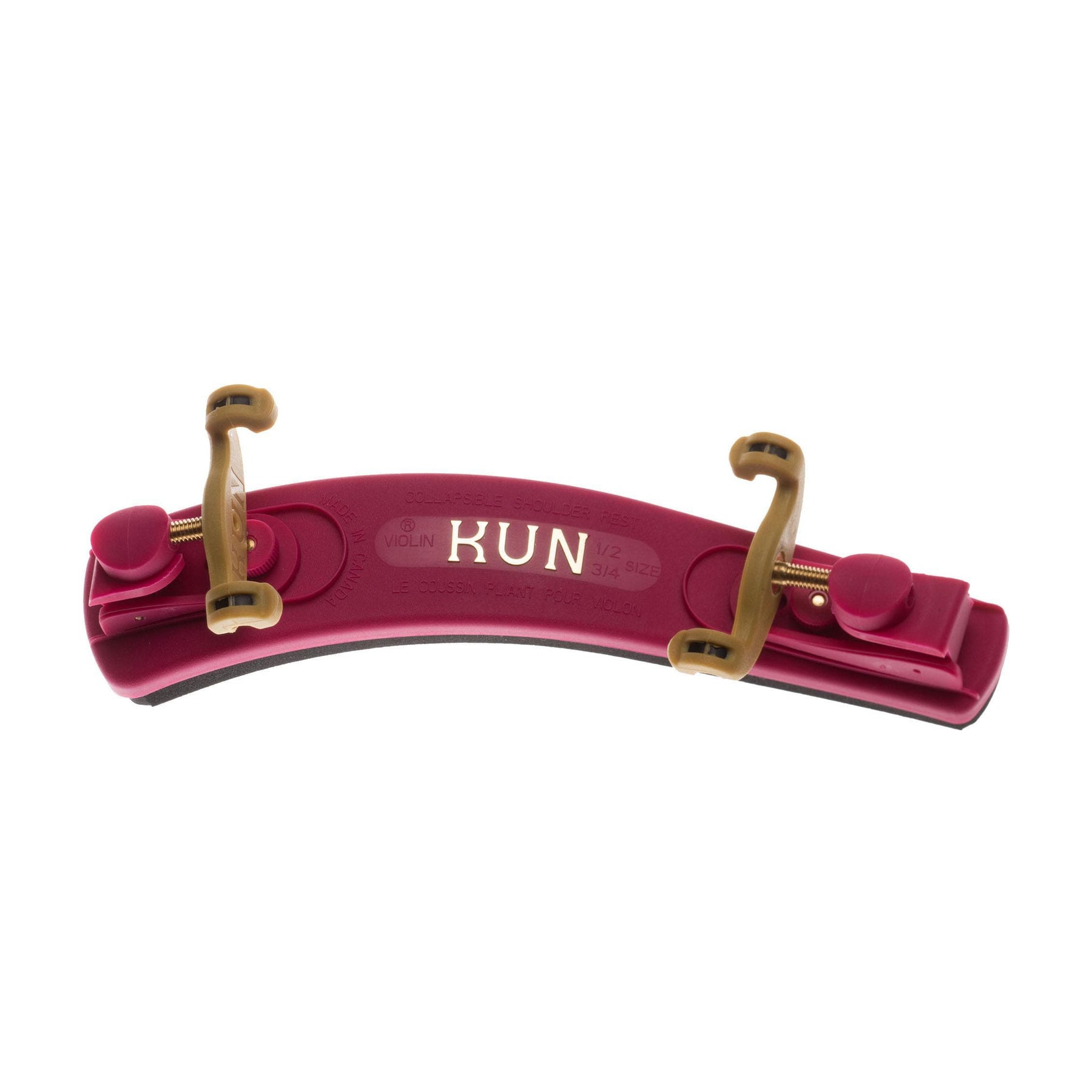 Kun Collapsible Junior Shoulder Rest for Violin in Colors - 3/4-1/2 Size