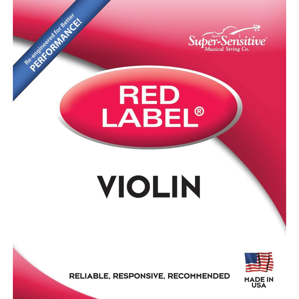 Super-Sensitive Red Label Flat Wound Violin E String - Medium Gauge