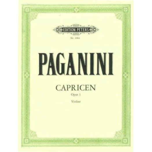 Paganini, Niccolo - 24 Caprices for Violin, Op 1 - Solo Violin - edited by Carl Flesch - Peters