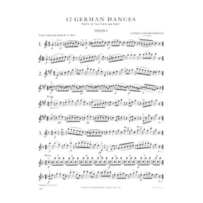 Beethoven, Ludwig - 12 German Dances WoO 8 for Two Violins and Viola - Arranged by May - International Edition