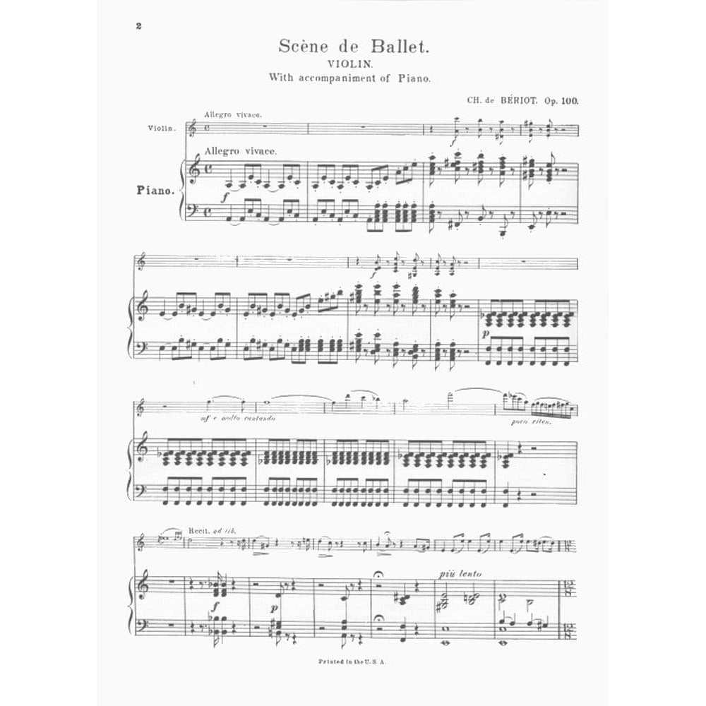 Beriot, Charles De - Scene De Ballet Op 100 for Violin and Piano - Schirmer Edition