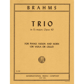 Brahms, Johannes - Trio in E-flat Major Op 40 for Violin, Viola/Cello and Piano - International Edition