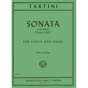 Tartini, Giuseppe - Violin Sonata in G Minor, "Devil's Trill" - Violin and Piano - edited by Fritz Kreisler - International Music Company